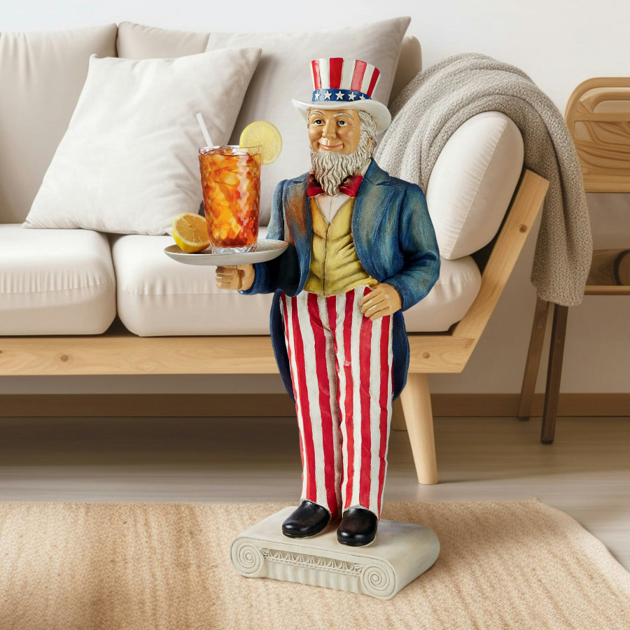 Toscano - Uncle Sam Yankee Doodle Dandy Butler Sculptural Pedestal Table in Designer Resin