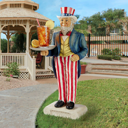 Toscano - Uncle Sam Yankee Doodle Dandy Butler Sculptural Pedestal Table in Designer Resin
