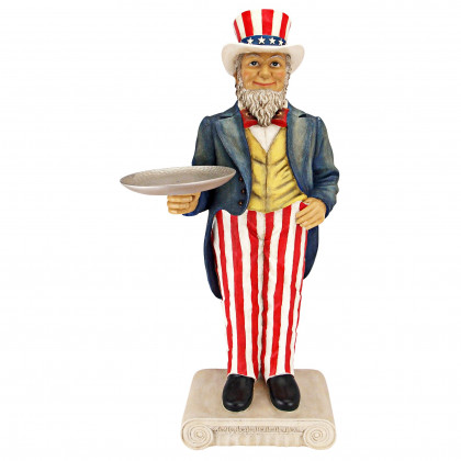 Toscano - Uncle Sam Yankee Doodle Dandy Butler Sculptural Pedestal Table in Designer Resin