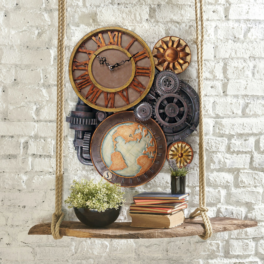 Toscano Gears of Time Sculptural Wall Clock — Large