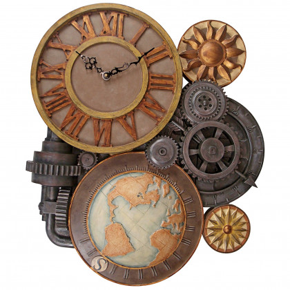 Toscano Gears of Time Sculptural Wall Clock — Large