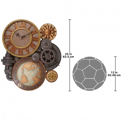 Toscano Gears of Time Sculptural Wall Clock — Large