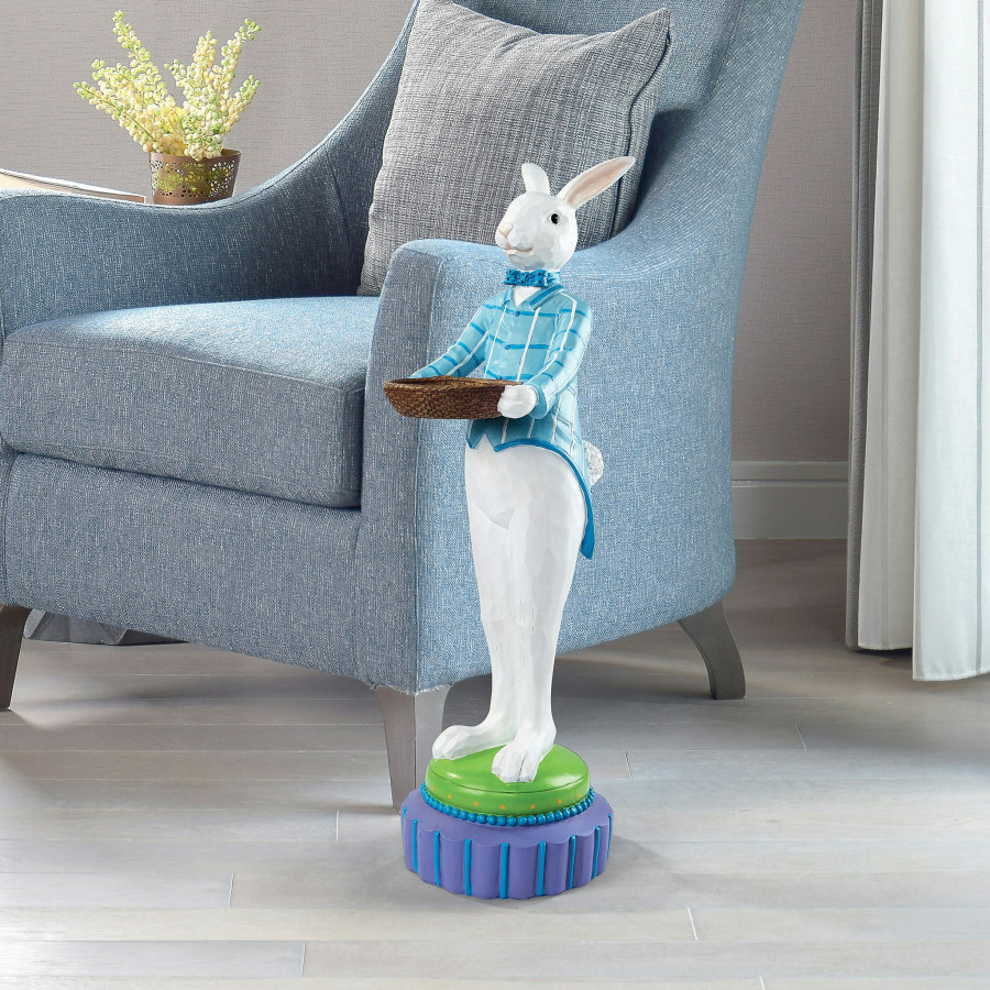 Toscano - Mr. Eggsy at Your Service Easter Bunny Rabbit Butler Statue