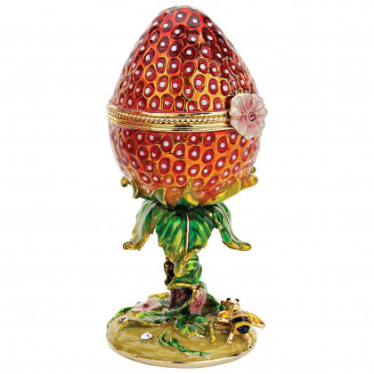 Toscano Gardens Treasures Romanov-Style Collectible Enameled Egg - Strawberry