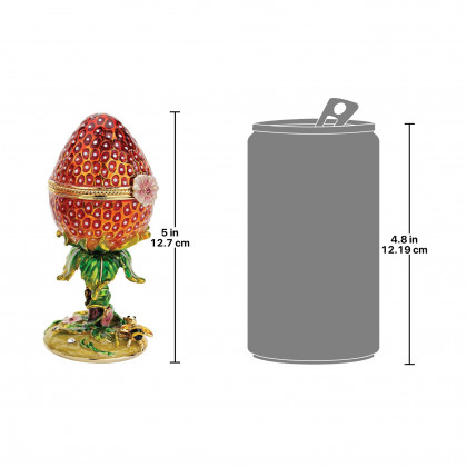 Toscano Gardens Treasures Romanov-Style Collectible Enameled Egg - Strawberry