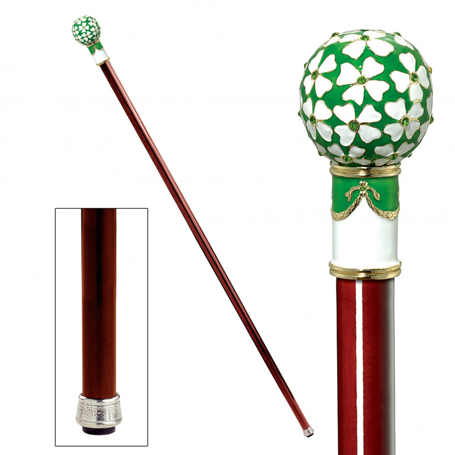 Toscano - Imperial Four Leaf Clover Enameled Walking Stick