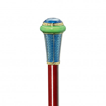 Toscano - Imperial Peacock Tail Enameled Walking Stick