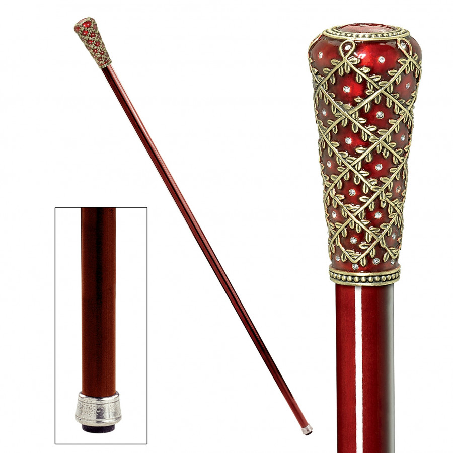 Toscano - Imperial Crown of Laurel Enameled Walking Stick