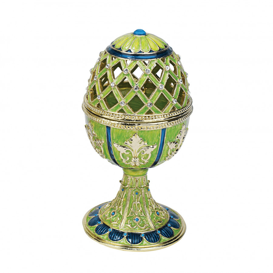 Toscano - Jeweled Trellis Romanov-Style Collectible Enameled Egg