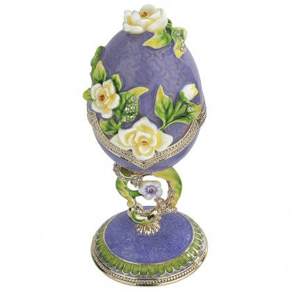 Toscano - Spring Bouquet Romanov-Style Collectible Enameled Egg in Lavender