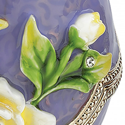 Toscano - Spring Bouquet Romanov-Style Collectible Enameled Egg in Lavender
