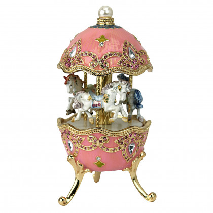 Toscano - Horse Carousel Romanov-Style Collectible Musical Enameled Egg