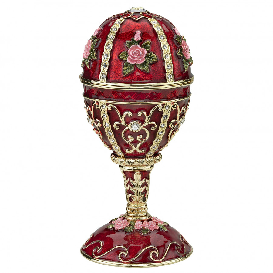 Toscano - Ruby Rosette Romanov-Style Collectible Enameled Egg