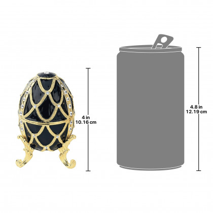 Toscano Golden Trellis Romanov-Style Collectible Enameled Egg - Ebony