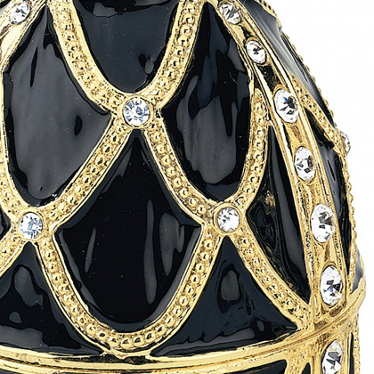 Toscano Golden Trellis Romanov-Style Collectible Enameled Egg - Ebony