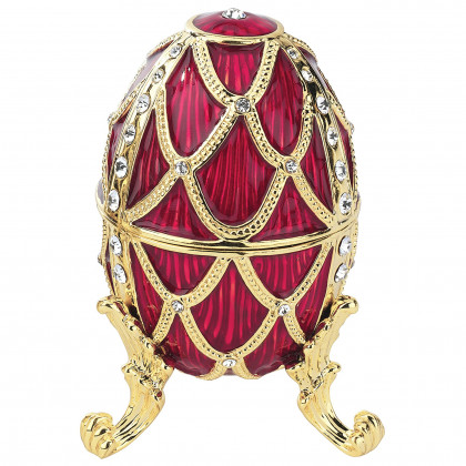 Toscano Golden Trellis Romanov-Style Collectible Enameled Egg - Rouge