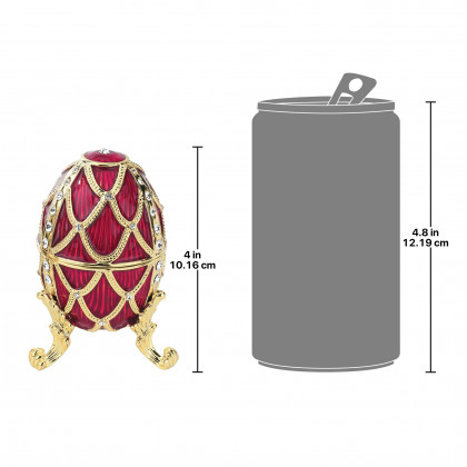Toscano Golden Trellis Romanov-Style Collectible Enameled Egg - Rouge