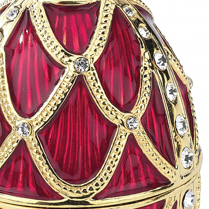 Toscano Golden Trellis Romanov-Style Collectible Enameled Egg - Rouge