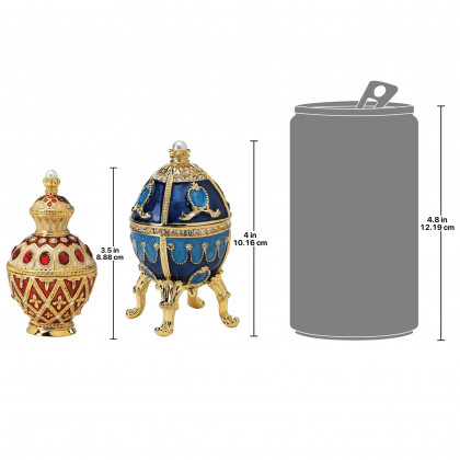 Toscano - Set of 2 Pushkin Romanov-Style Collectible Enameled Eggs