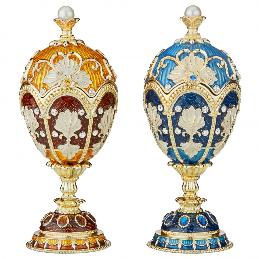 Toscano - Set of 2 Pavlousk Romanov-Style Collectible Enameled Eggs