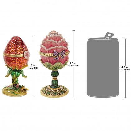 Toscano - Set of 2 Gardens Treasures Romanov-Style Collectible Enameled Eggs