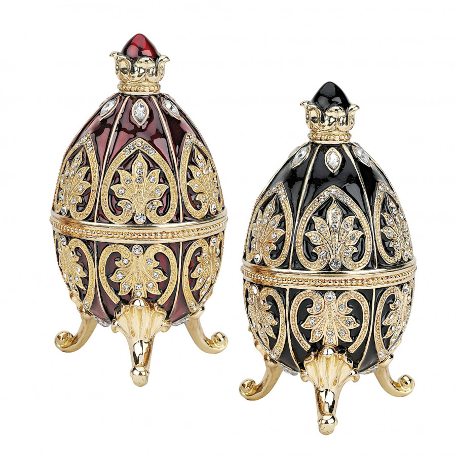 Toscano - Set of 2 Alexander Palace Romanov-Style Collectible Enameled Eggs