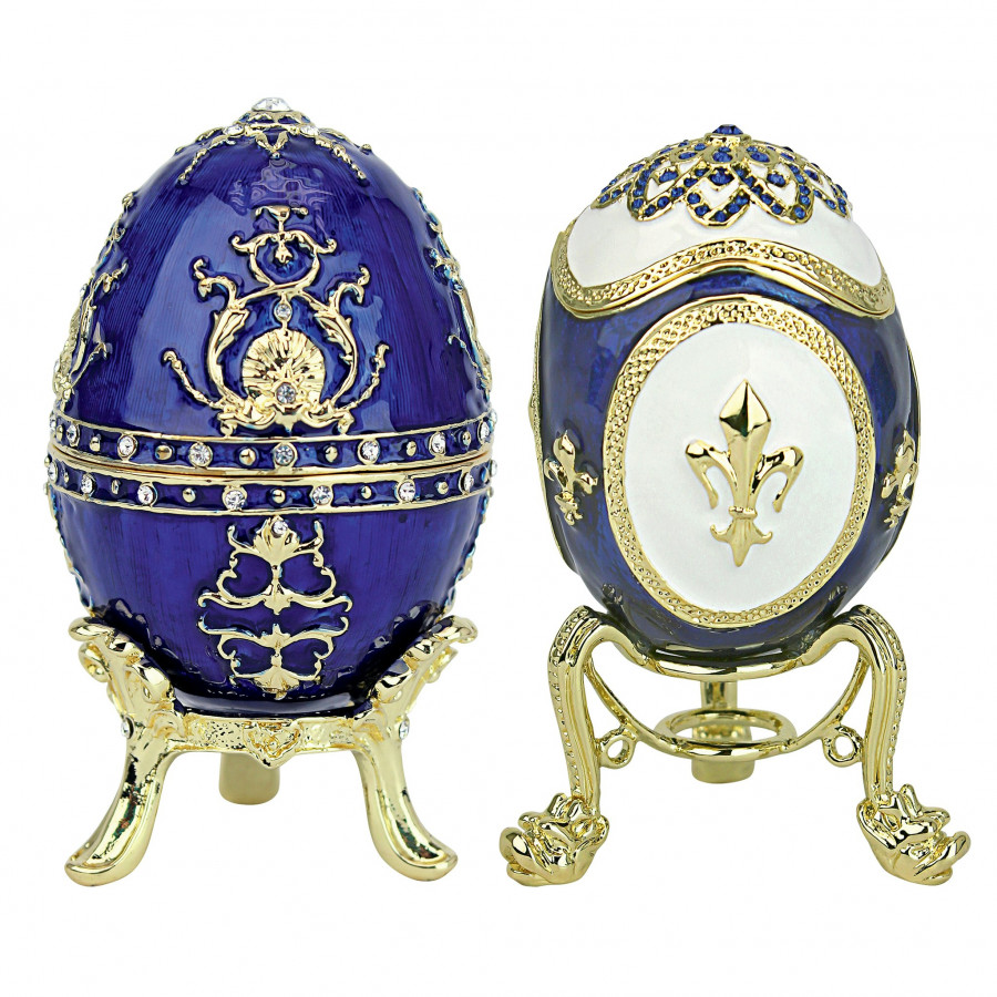 Toscano - Set of 2 Peterhof Palace Romanov-Style Collectible Enameled Eggs