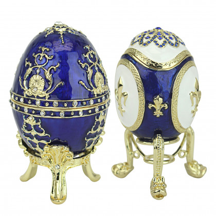 Toscano - Set of 2 Peterhof Palace Romanov-Style Collectible Enameled Eggs