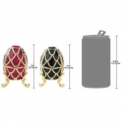 Toscano - Set of 2 Golden Trellis Romanov-Style Collectible Enameled Eggs