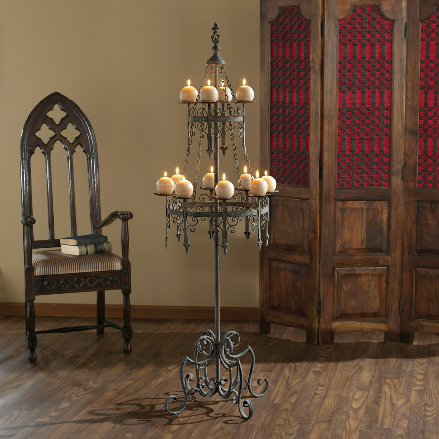 Toscano - Malbork Castle Gothic Floor Candelabra