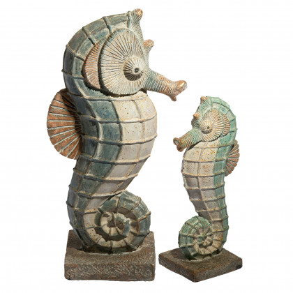 Toscano - Sea Biscuit Seahorse Marine Fish Family Statue Collection Set