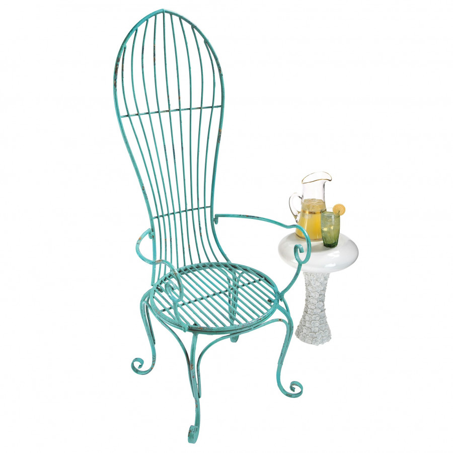 Toscano - Garden Balloon Back Armchair in Blue, Iron