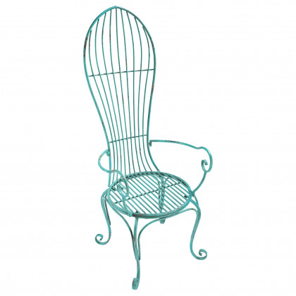 Toscano - Garden Balloon Back Armchair in Blue, Iron