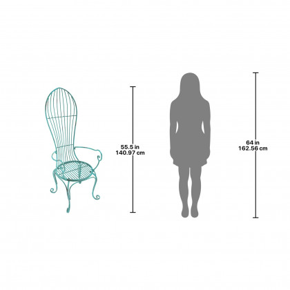 Toscano - Garden Balloon Back Armchair in Blue, Iron