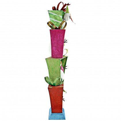 Toscano - Stack of Christmas Snowmen Holiday Fun Bunch Metal Statue