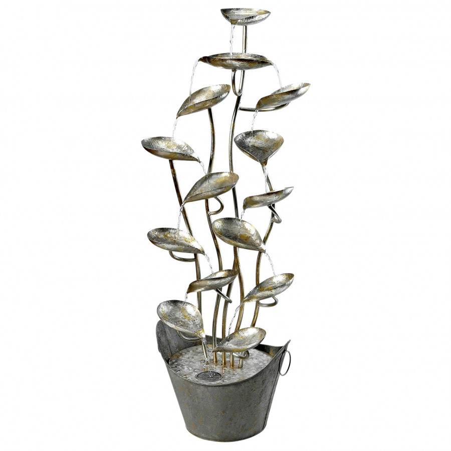 Toscano - Rain Forest Leaves Cascading Metal Fountain