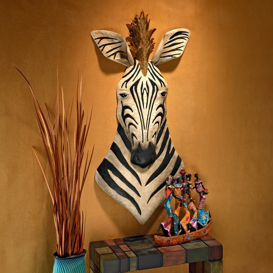 Toscano - King of the Herd Safari Zebra Metal Wall Sculpture