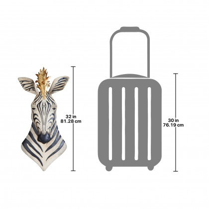 Toscano - King of the Herd Safari Zebra Metal Wall Sculpture