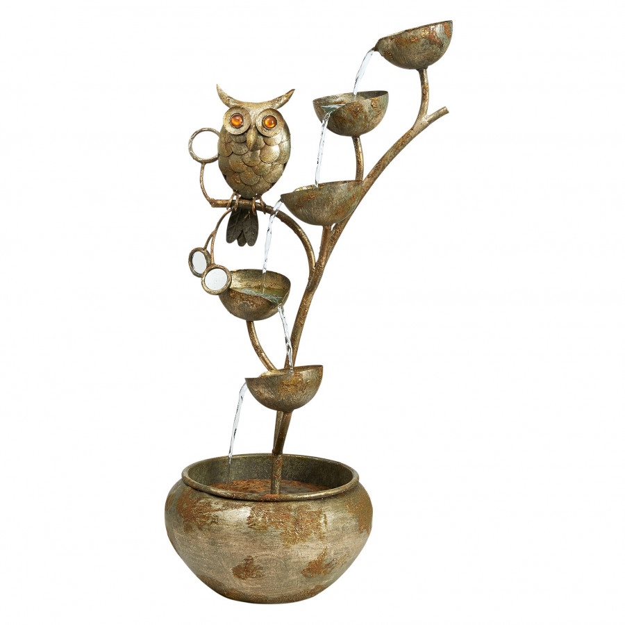 Toscano - Whooo Watching Owl Cascading Sculptural Fountain