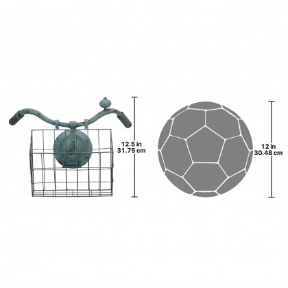 Toscano - Weather Worn Vintage Bicycle Basket Wall Planter Magazine Rack