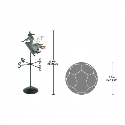 Toscano - Bewitched Wicked Witch Tabletop Weathervane in Metal