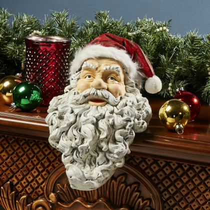 Toscano - Ho-Ho-Hold It Santa Mantel Stocking Holder Statue