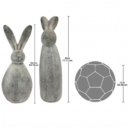 Toscano - Big Burly Bunnies Rabbit Statues