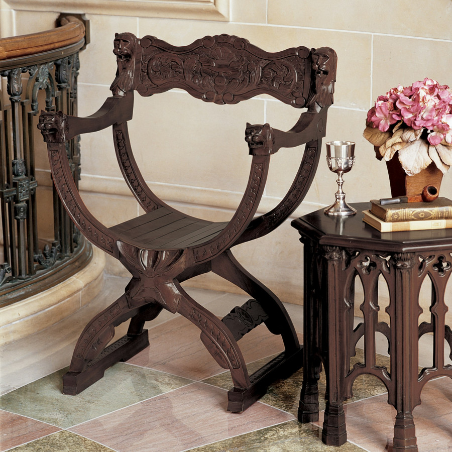 Toscano - Medieval Chair in Walnut, Mahogany