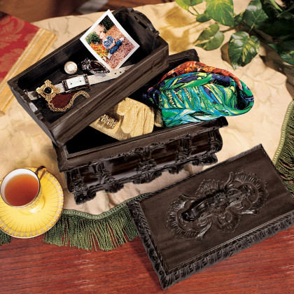 Toscano - Tea Caddy Display Box in Walnut, Mahogany