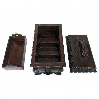 Toscano - Tea Caddy Display Box in Walnut, Mahogany