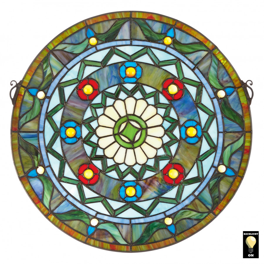 Toscano - Kaleidoscope Stained Glass Window