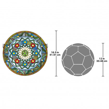 Toscano - Kaleidoscope Stained Glass Window