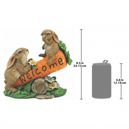 Toscano - Bunny Bunch Welcome Sign Statue