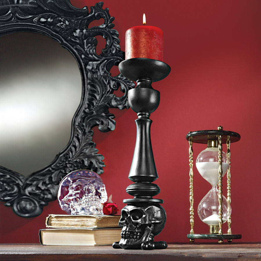 Toscano - Shadow of Darkness Skull and Bones Candlestick